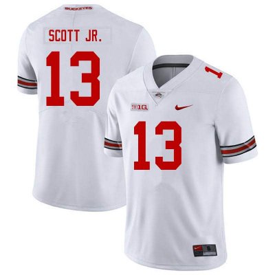 Men's Ohio State Buckeyes #13 Gee Scott Jr. White Nike NCAA College Football Jersey April EHQ1244AR